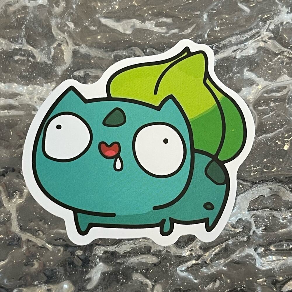 5/$10 Waterproof Vinyl Sticker Pokémon Derpy Bulbosaur